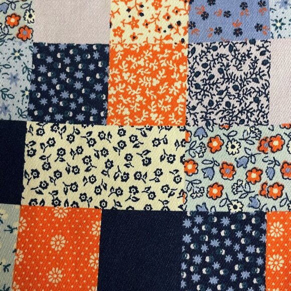 Lands' End Floral Patchwork Pull On Pants Sz 14 Country Boho Cottage Mid Rise - Picture 5 of 8